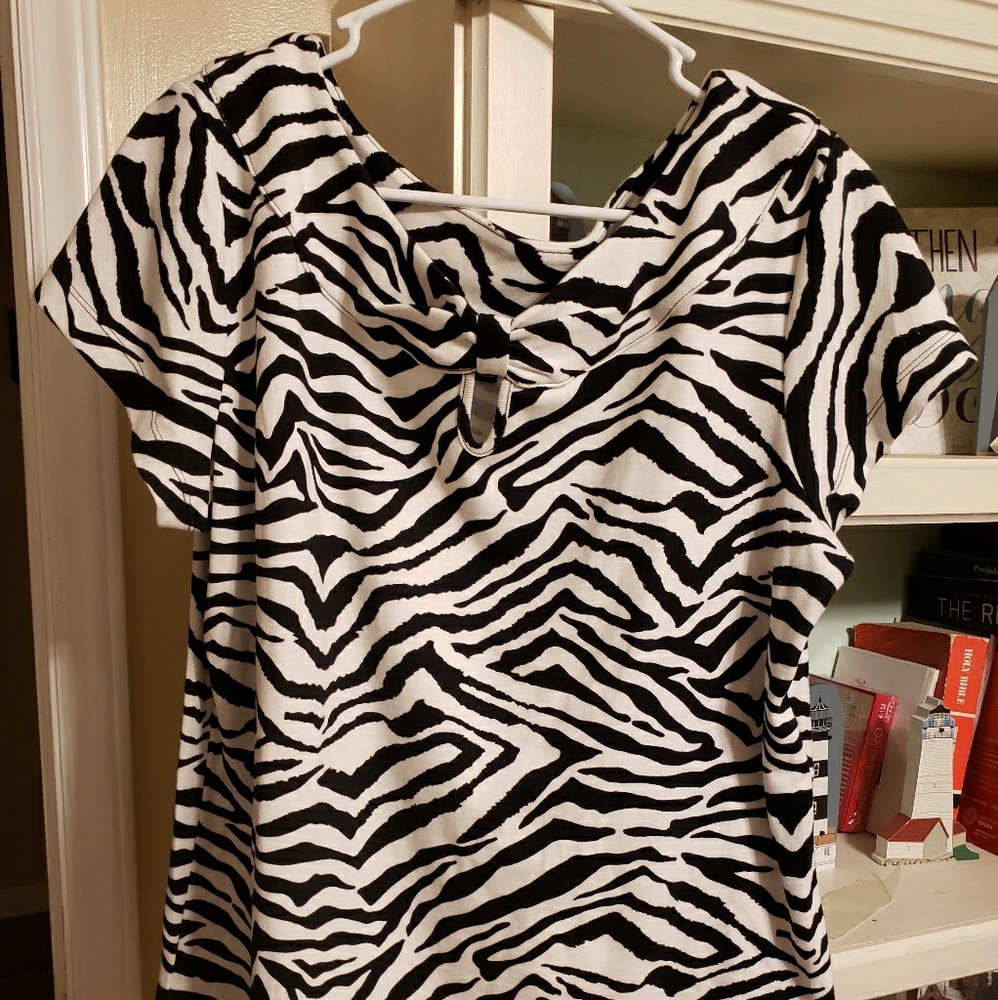 Zebra print Rafaella blouse 1X